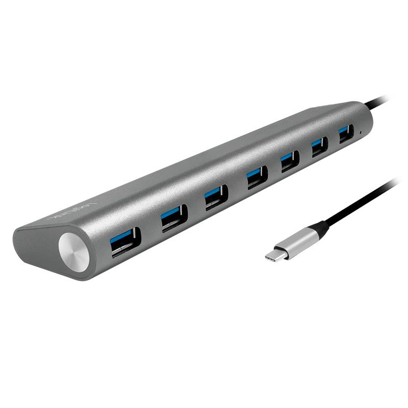 LogiLink UA0310 interface hub USB 3.2 Gen 1 (3.1 Gen 1) Type-C 5000 Mbit/s Grey – image 5
