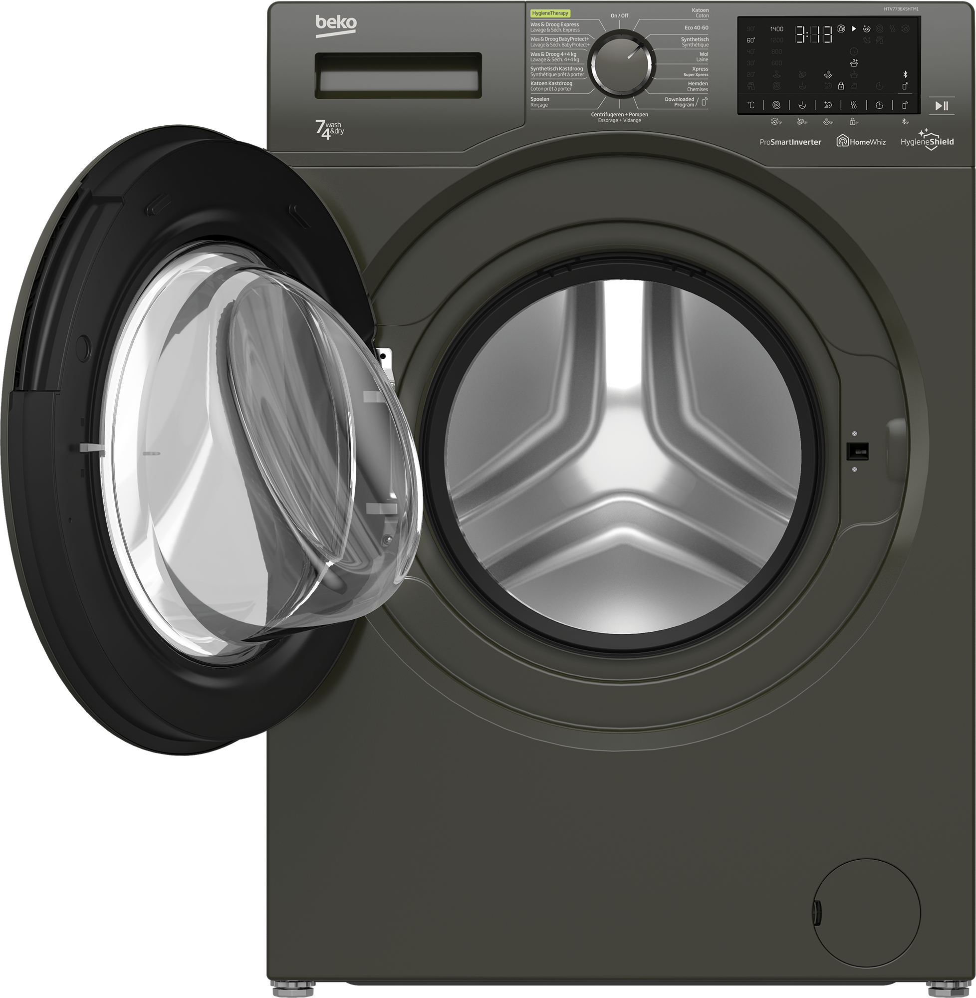 Beko HTV7736XSHTM1 washer dryer Freestanding Front-load Grey – image 3