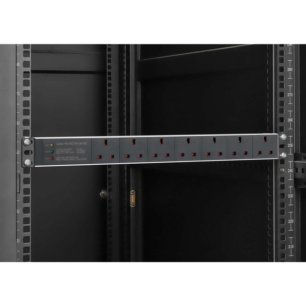 Intellinet 19" 1U PDU 7-way UK, Surge Protection, Rackmount, Power Distribution Unit, UK 3-pin outlets, 3m power cord, output – image 8