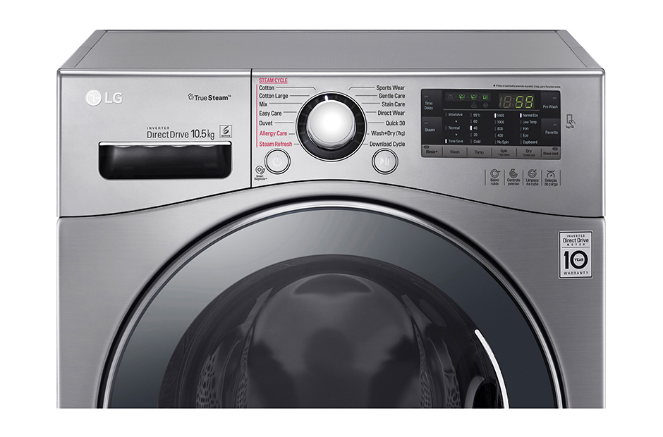 LG F1450DPRE washer dryer Freestanding Front-load Silver – image 4