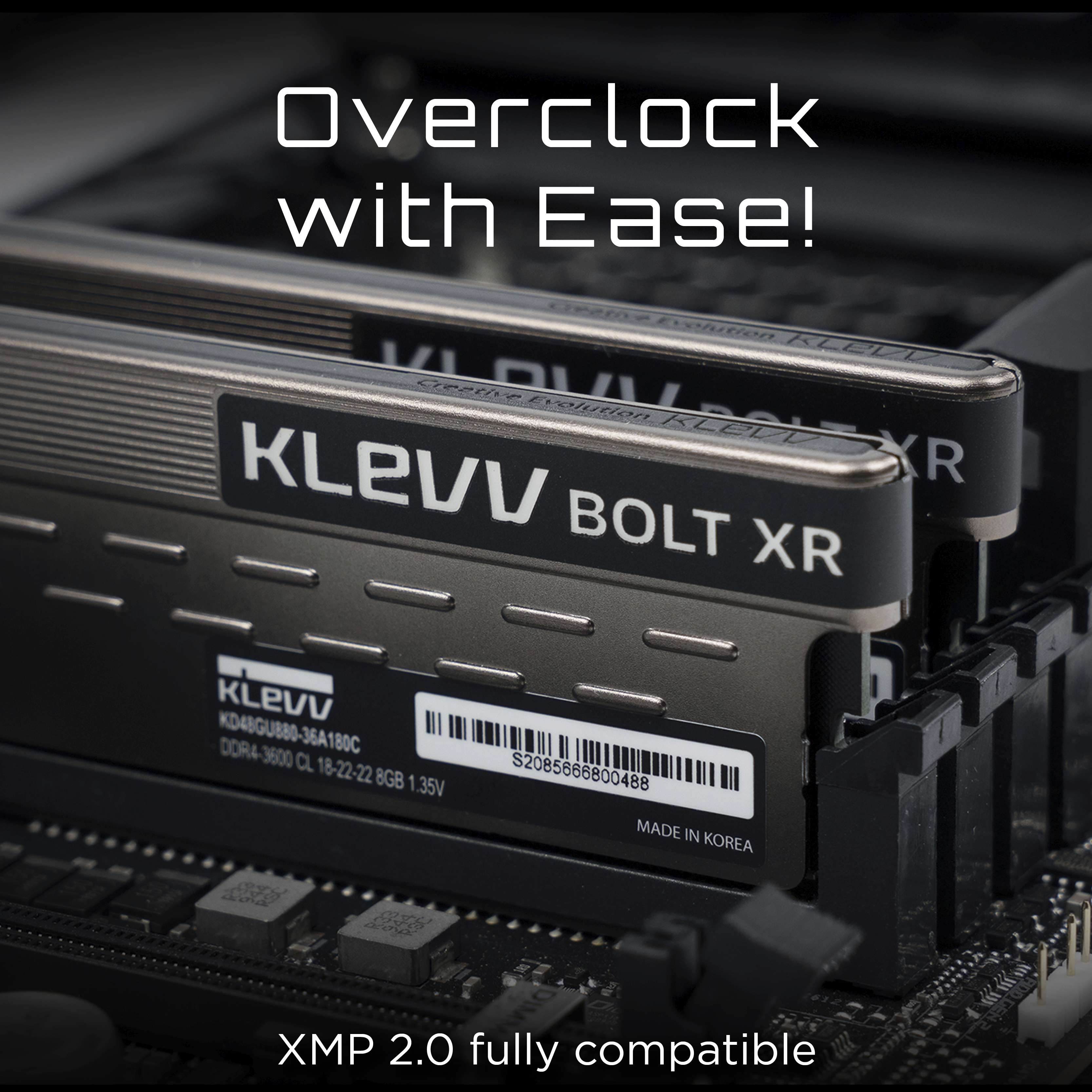 Klevv 8GB 4000MHz CL19 DDR4 GAMING RAM MODULE 19-25-25-45 1.4V BOLT XR image 3
