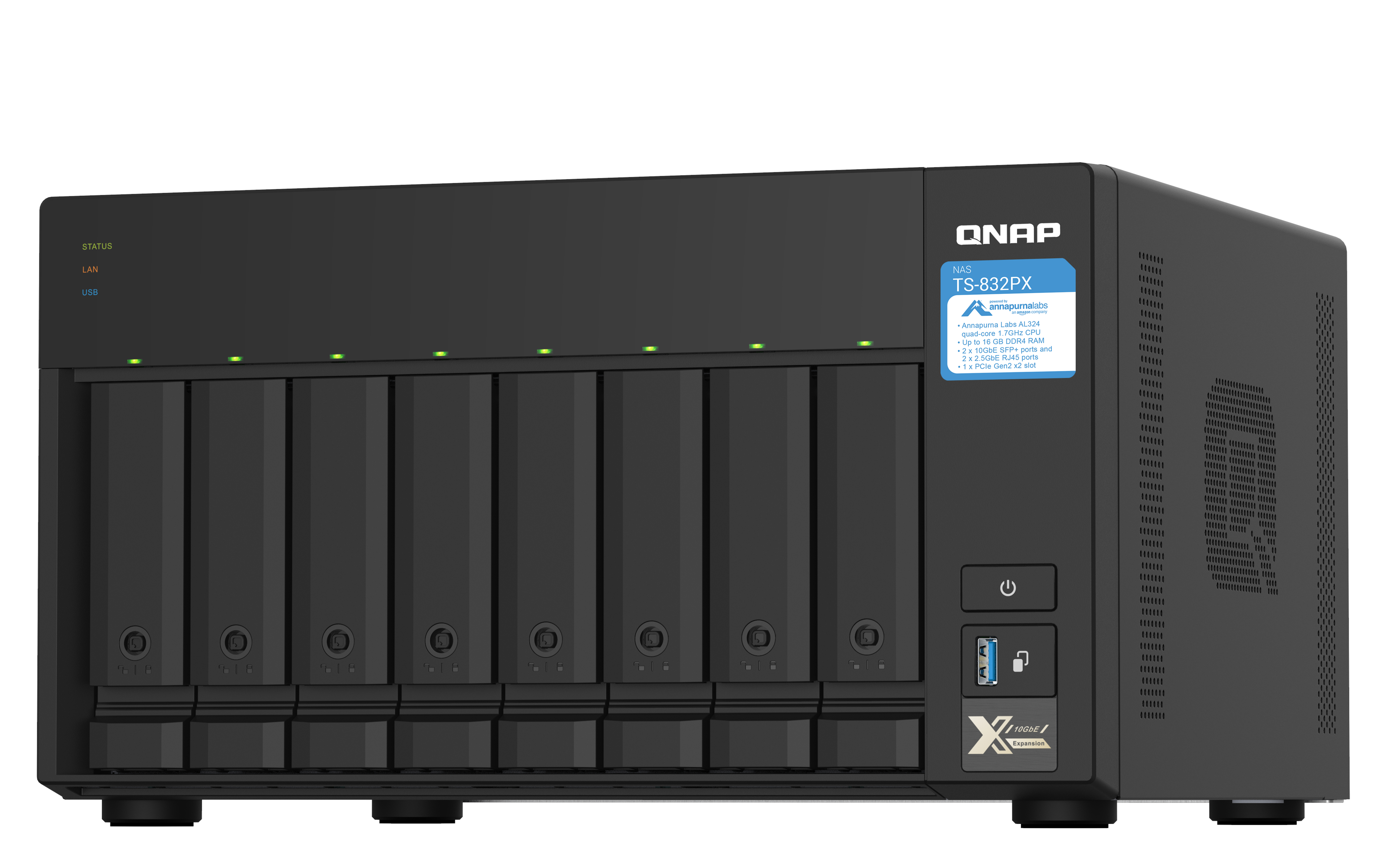 Sistema de Discos Duros NAS Qnap TS-832PX - 8 Bahías - TS-832PX-4G-US