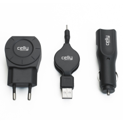 Celly UNIKO04 mobile device charger Mobile phone Black AC, Cigar lighter, USB Auto, Indoor