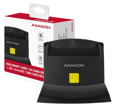 Axagon CRE-SM2 Universal desktop USB contact Smart / ID and SD / microSD / SIM card reader. – image 2