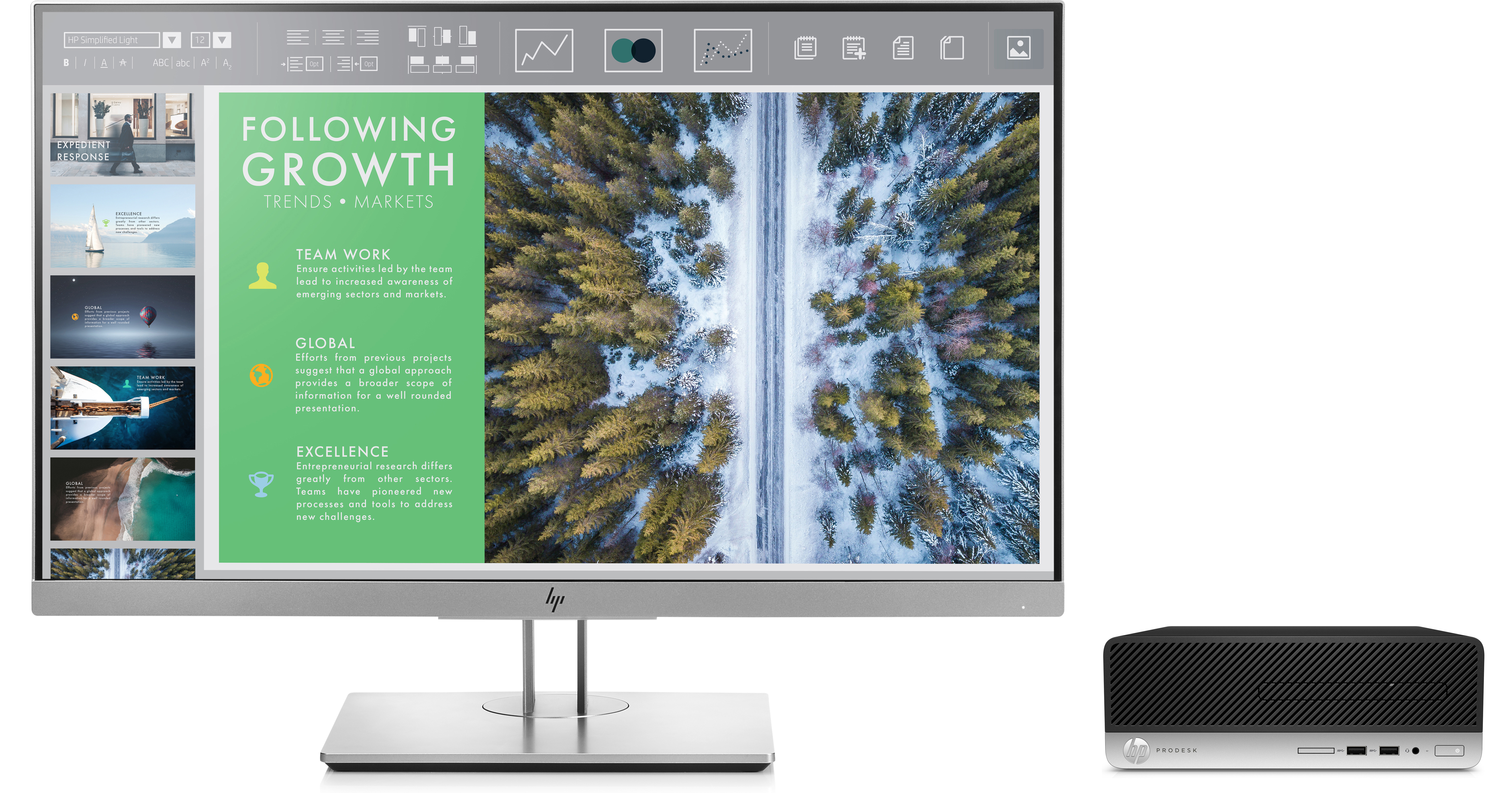 HP ProDesk 400 G4 + EliteDisplay E243 Intel® Core™ i7 i7-7700 8 GB DDR4-SDRAM 1 TB HDD Windows 10 Pro SFF PC Black, Silver image 1