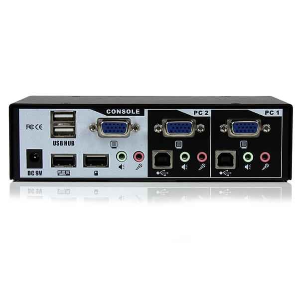 StarTech.com 2 Port Steel USB KVM Switch with Audio and USB 2.0 Hub – image 3