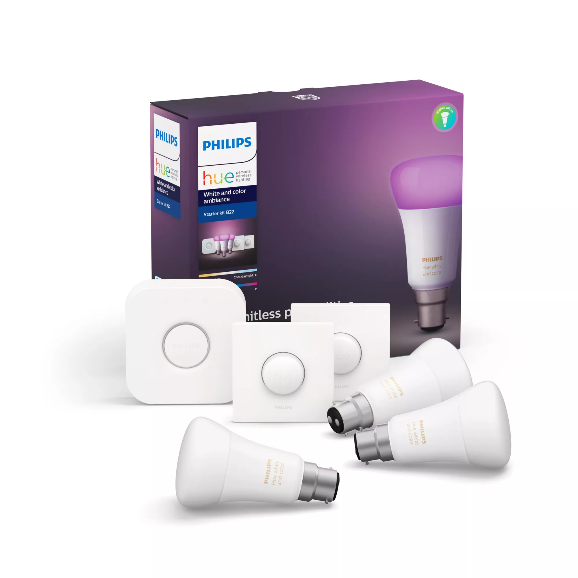 Philips by Signify Philips Hue White and colour ambience Starter kit B22 – image 1