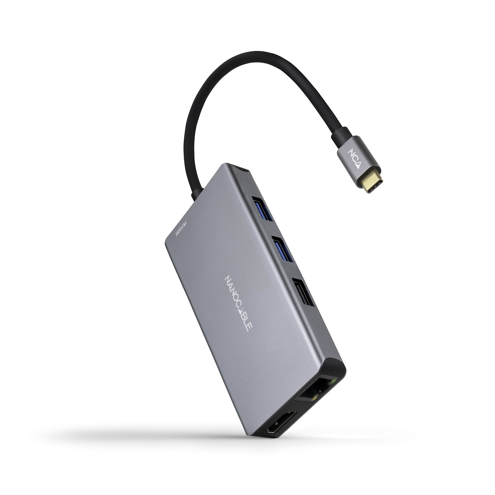 Nanocable USB-C 9-in-1 Hub, USB-C Converter to 3 x USB-A + 2 x HDMI + RJ45 + TF + SD + USB-C PD