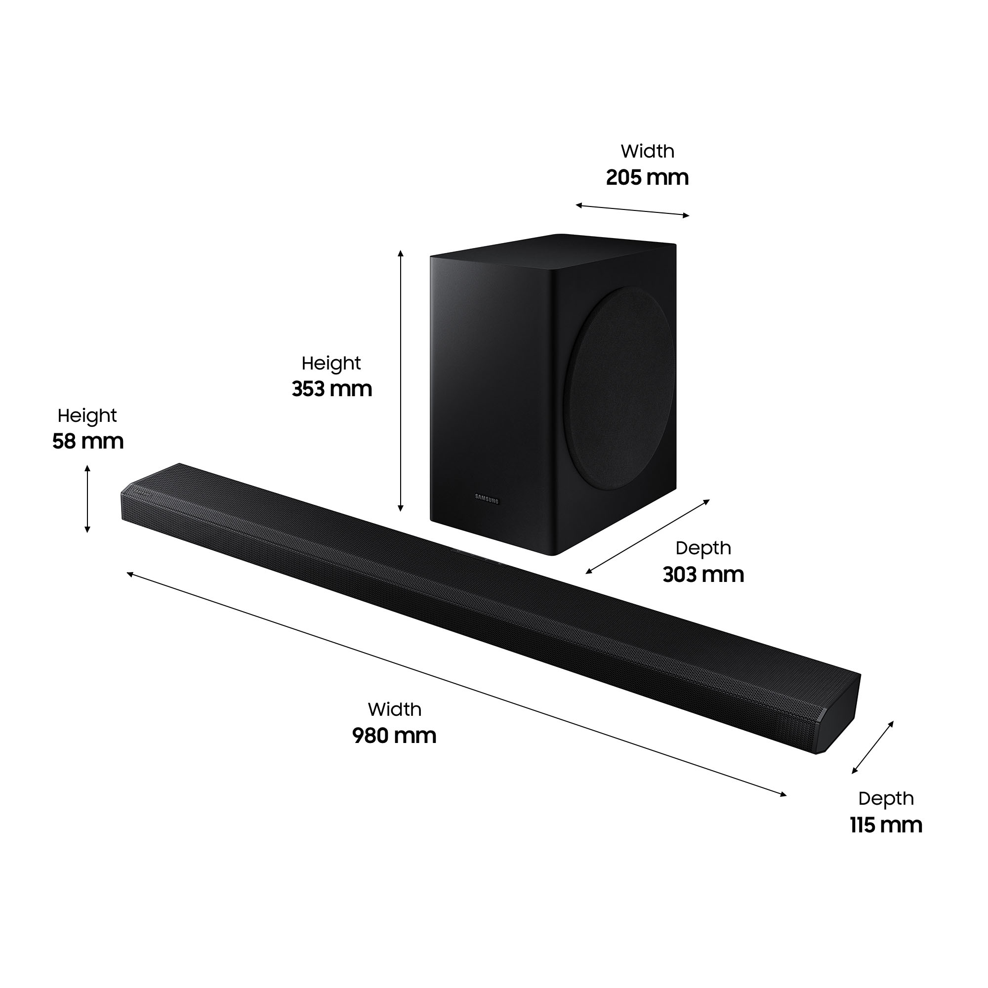 Samsung HW-Q70T/XU soundbar speaker Black 3.1.2 channels – image 2