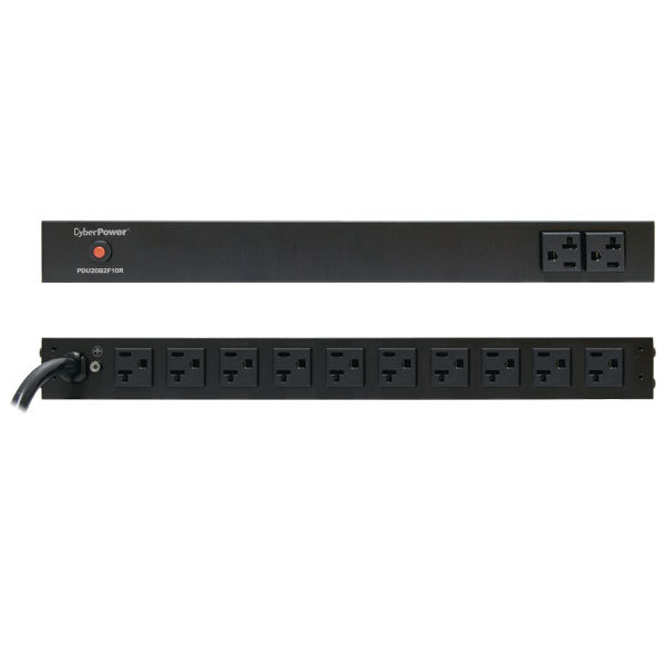 CyberPower PDU20B2F10R power distribution unit (PDU) 12 AC outlet(s) 0U Black – image 2