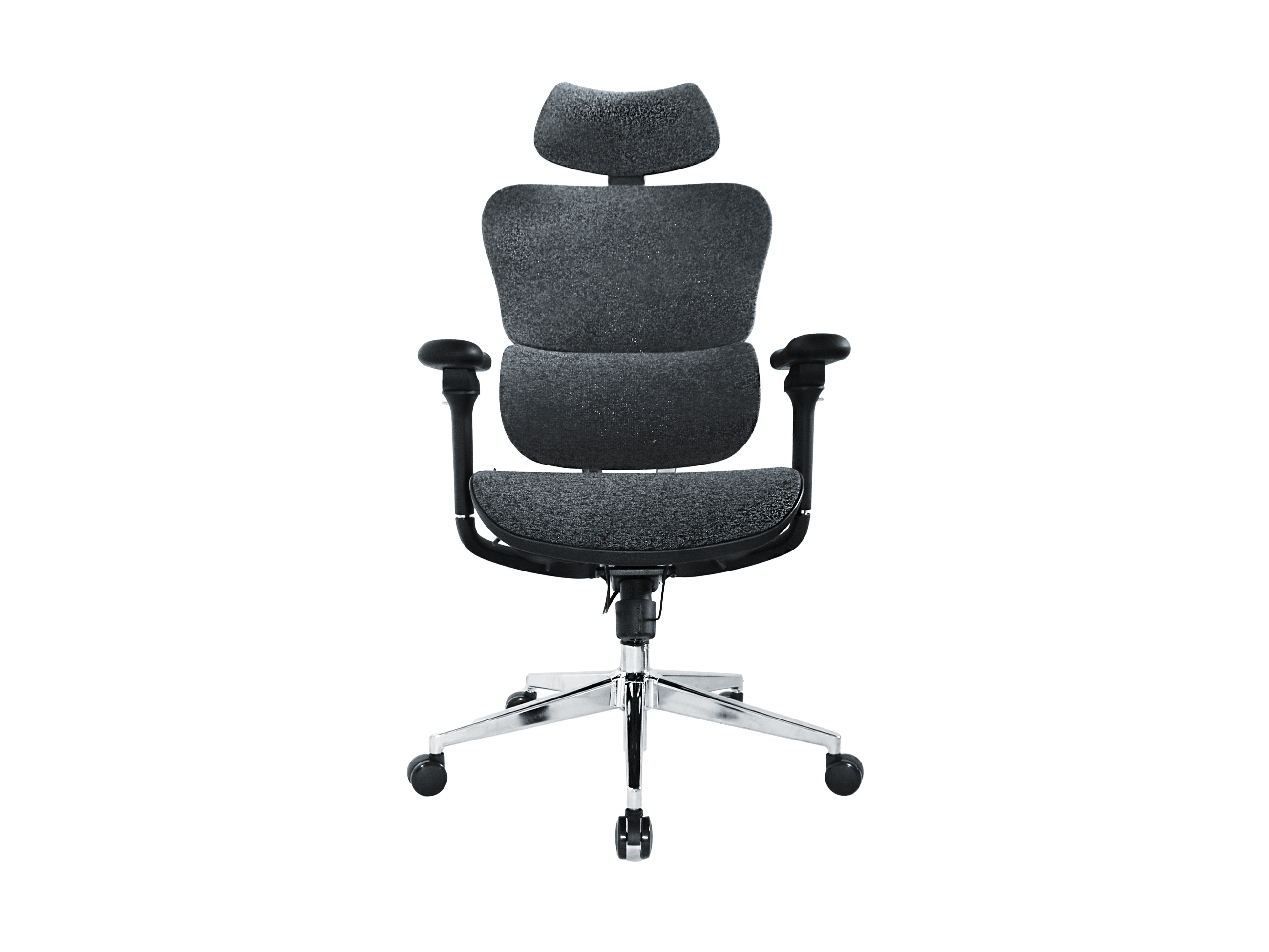 Ergonomischer Premium-Bürostuhl mit Kopfstütze und Armlehnen, Blau-Schwarz