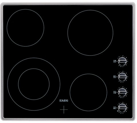 AEG HK614010MB Black, Stainless steel Built-in Ceramic hob 4 zone(s)