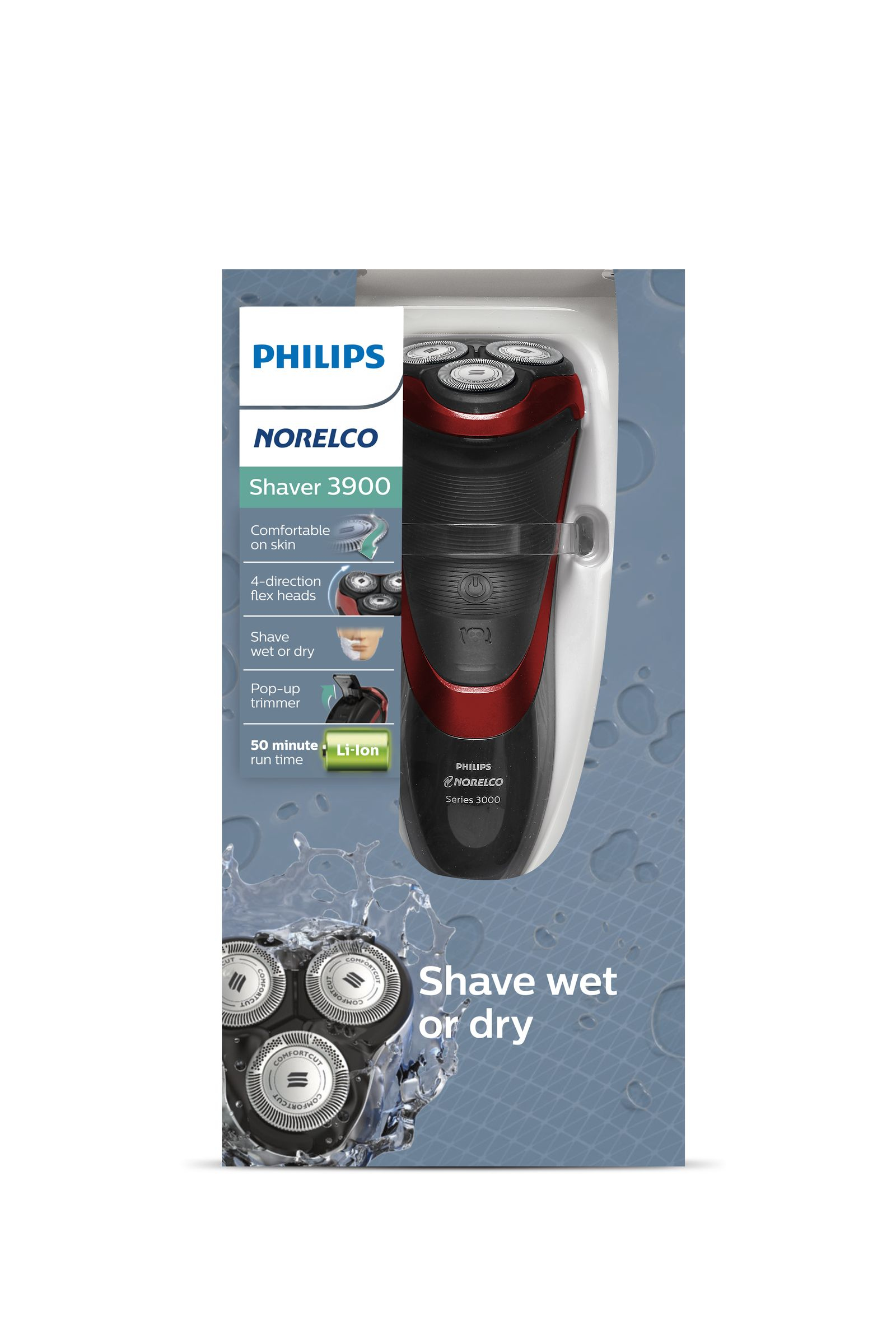 Philips Norelco Shaver 3900 S3580/83 men's shaver Rotation shaver Trimmer Black, Red – image 3