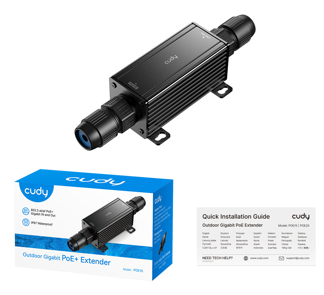 Cudy POE15 PoE adapter Gigabit Ethernet – image 2