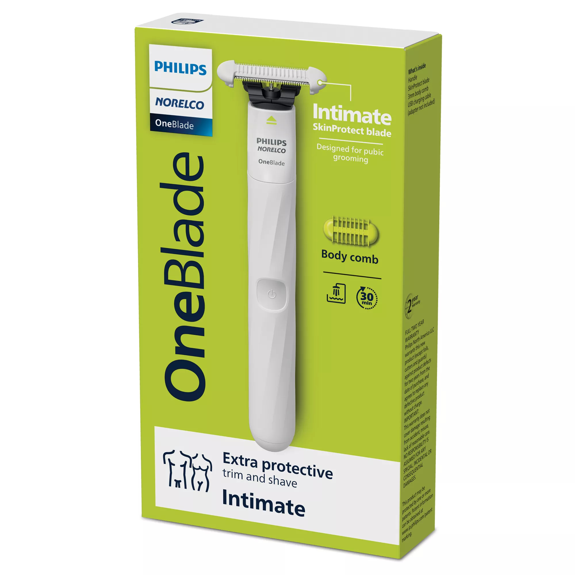 Philips Norelco OneBlade QP1924/70 bikini trimmer Wet & Dry White – image 2
