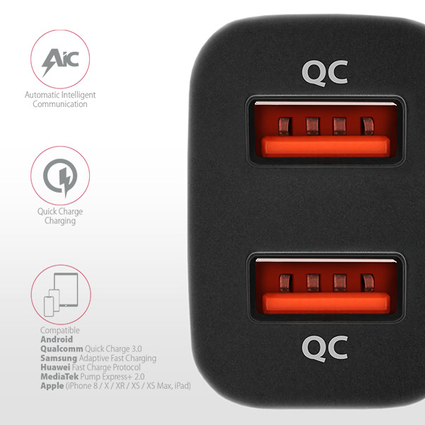 Axagon PWC-DQC mobile device charger Smartwatch, Tablet Black Cigar lighter Fast charging Auto – image 4