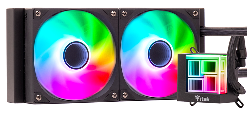 itek HYDRO CUBE 240B Processor Liquid cooling kit 12 cm Black 1 pc(s) image 1
