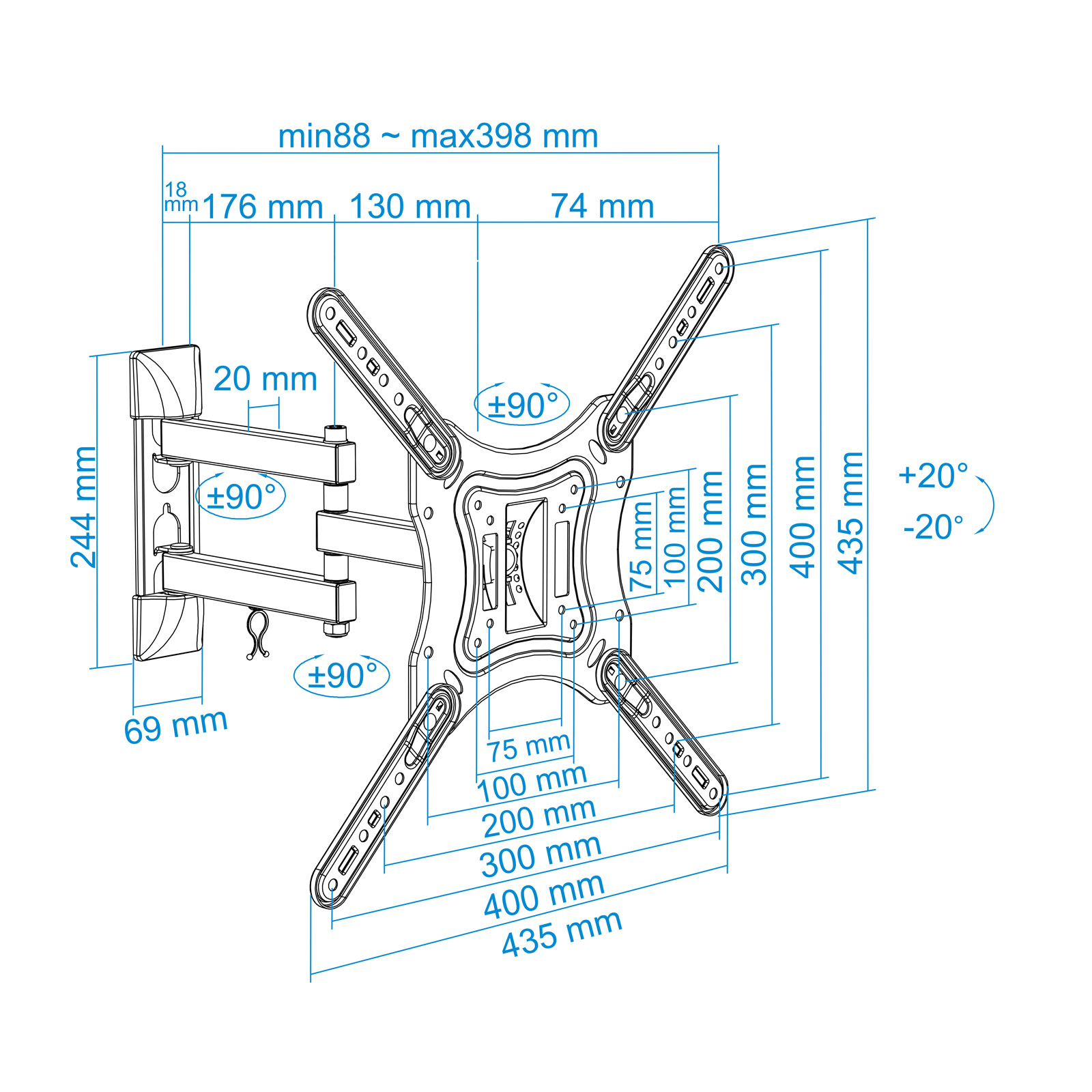 TooQ LP6055TN-B TV mount/stand – image 9