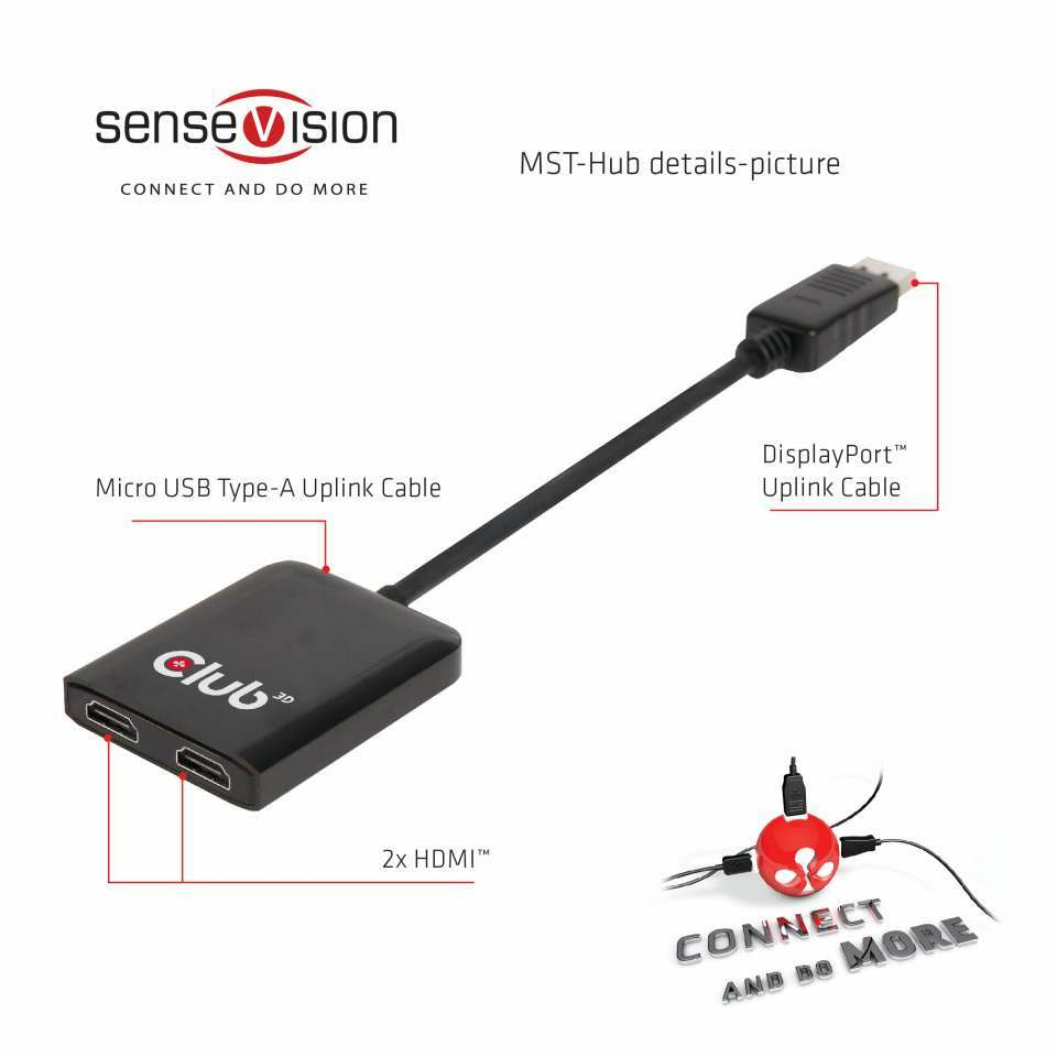 CLUB3D Multi Stream Transport Hub DisplayPort 1.2 to HDMI Dual Monitor – image 4