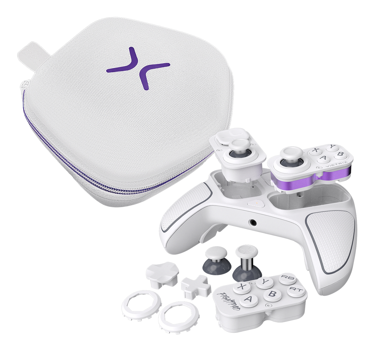 Turtle Beach Victrix Pro BFG Reloaded Blanc Xbox Manette de gaming modulaire sans fil w/Bluetooth, module Fightpad et effet Hall pour Xbox Series X et S, Xbox One et PC