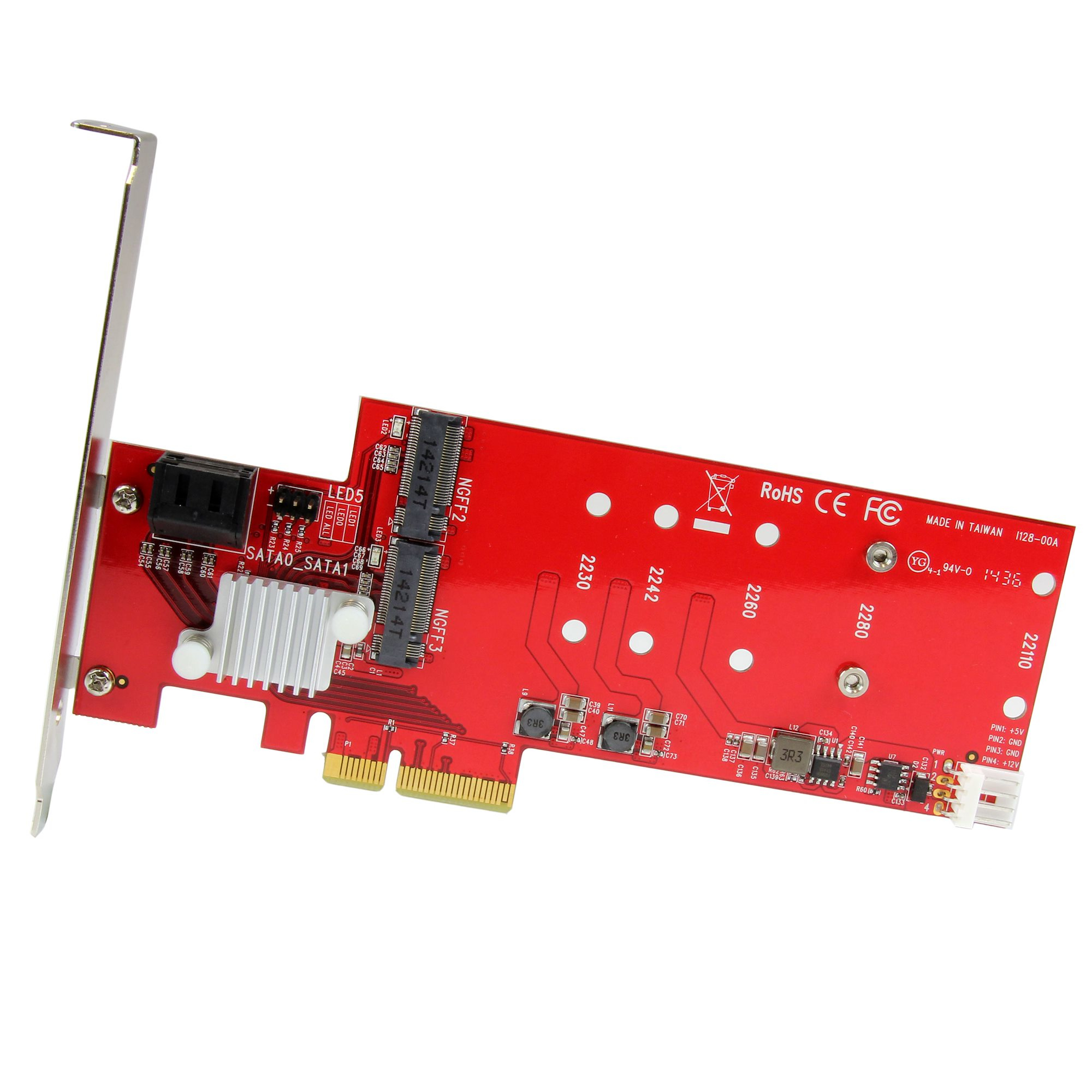 StarTech.com 2x M.2 NGFF SSD RAID Controller Card plus 2x SATA III Ports - PCIe – image 3