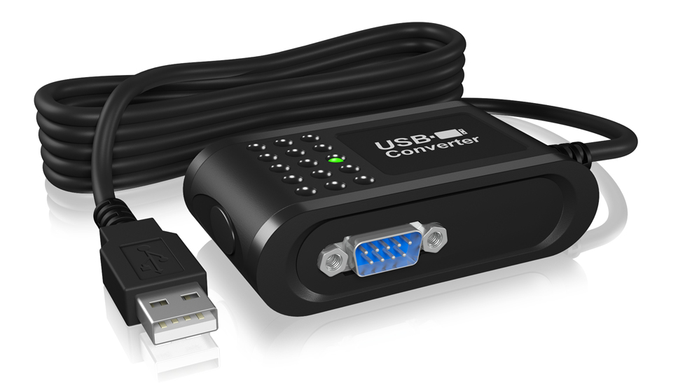 ICY BOX IB-AC546 serial converter/repeater/isolator USB 2.0 RS-232 Black – image 1