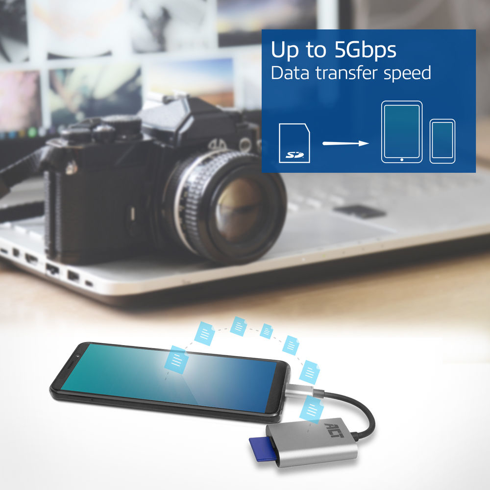 ACT AC7054 card reader USB 3.2 Gen 1 (3.1 Gen 1) Type-C Black, Silver – image 6