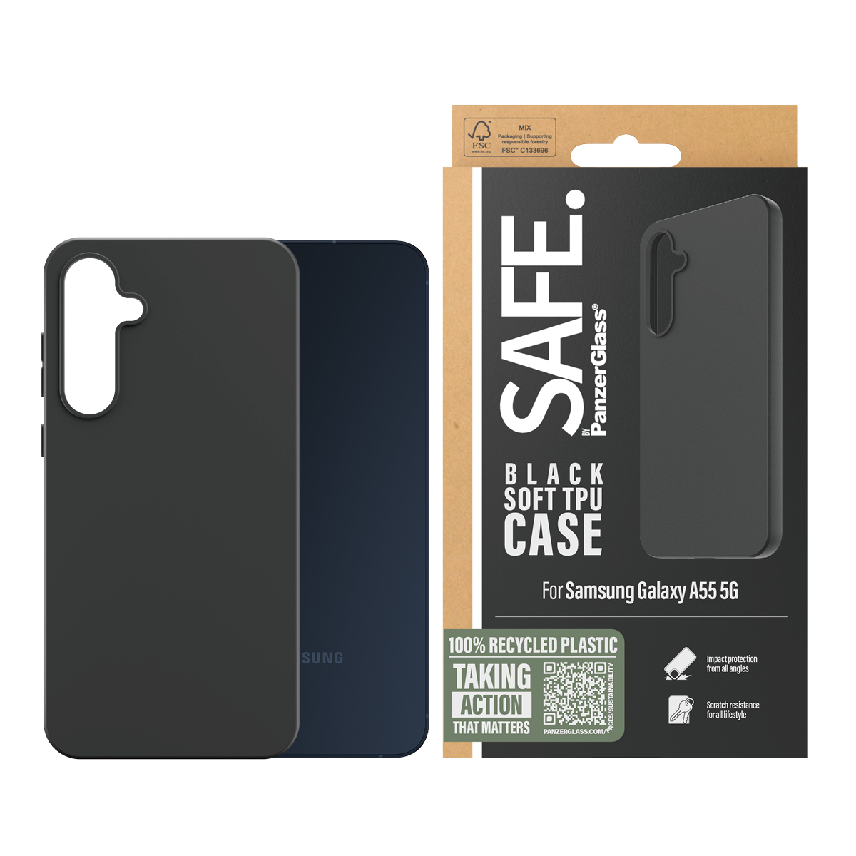 PanzerGlass SAFE. by PanzerGlass® TPU Case Samsung Galaxy A55 5G | Black – image 2