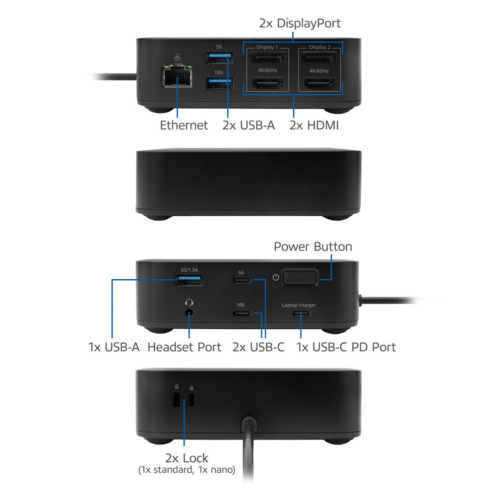 ACT Universal USB-C Docking Station 4K, for 2 HDMI/DisplayPort monitors, DisplayLink, compact design – image 3