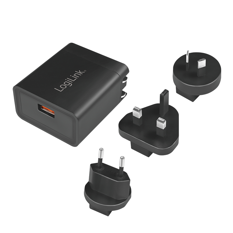 LogiLink USB socket travel adapter for QC 3 – image 1