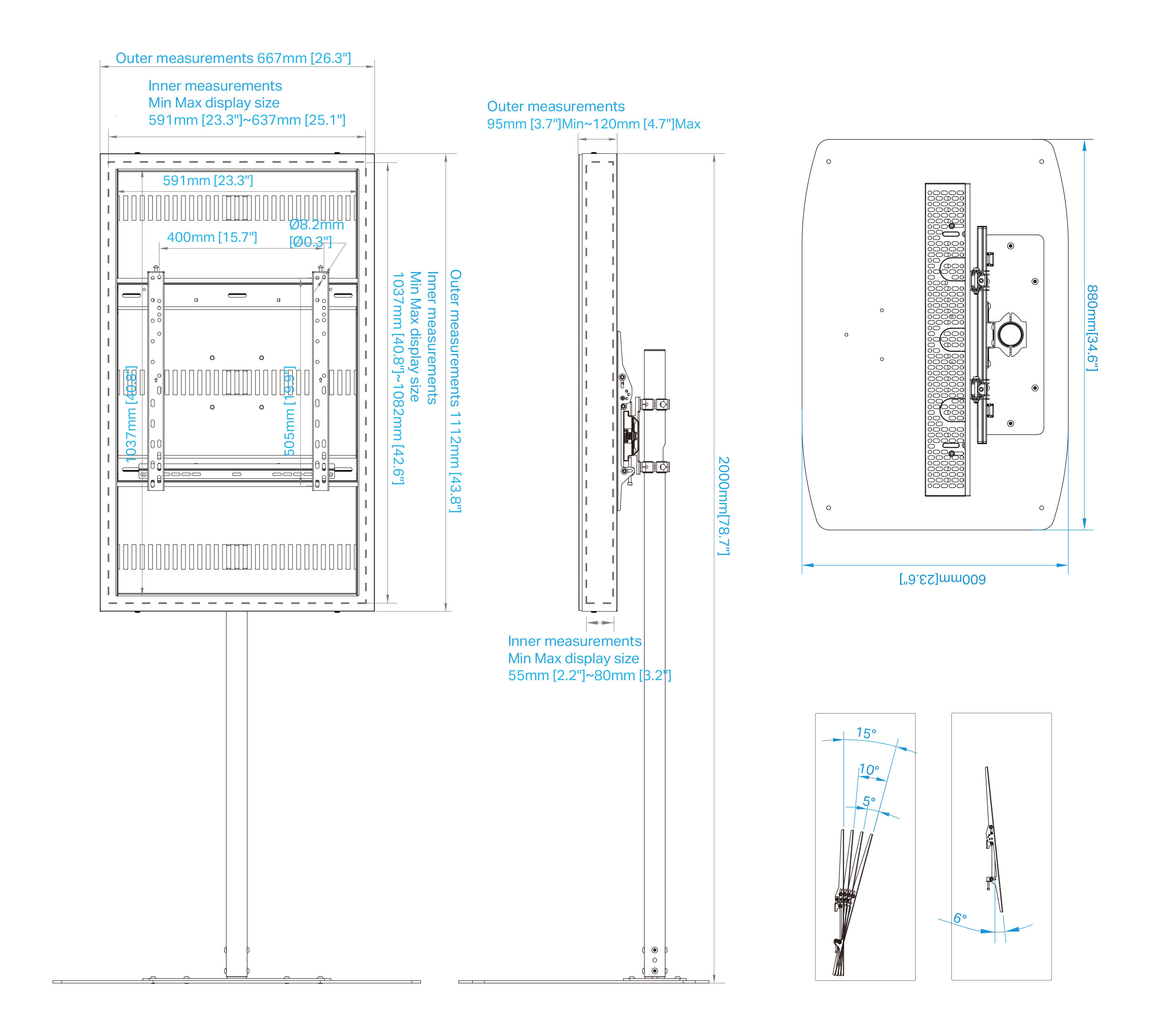 صورة حامل أرضي أحادي القطب Multibrackets M Pro Series 46 بوصة