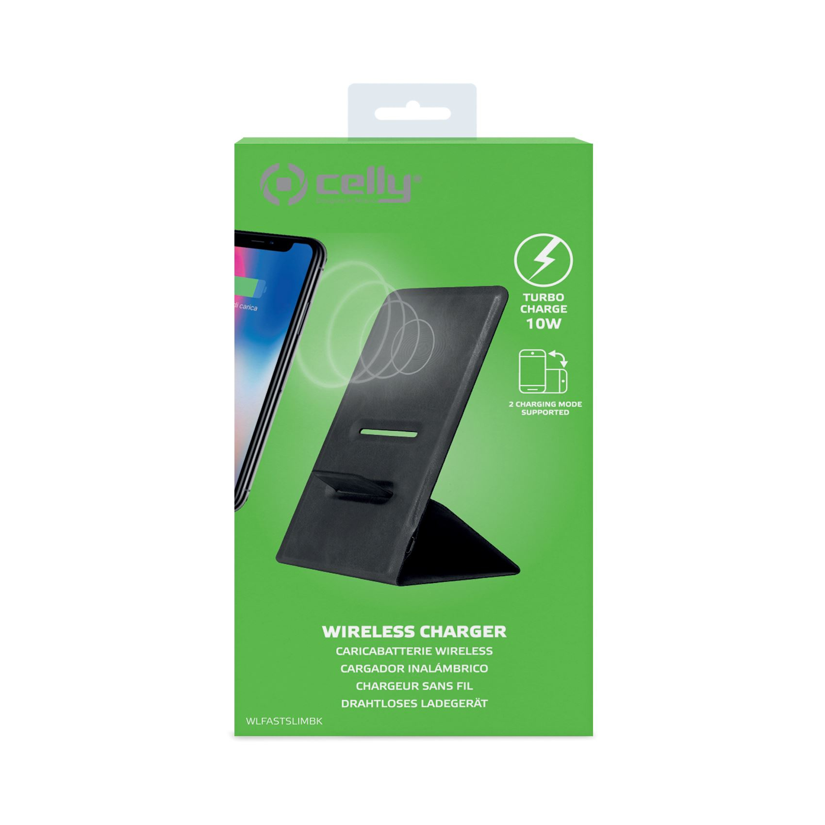 Celly WLFASTSLIMBK mobile device charger Black USB Wireless charging Indoor – image 3