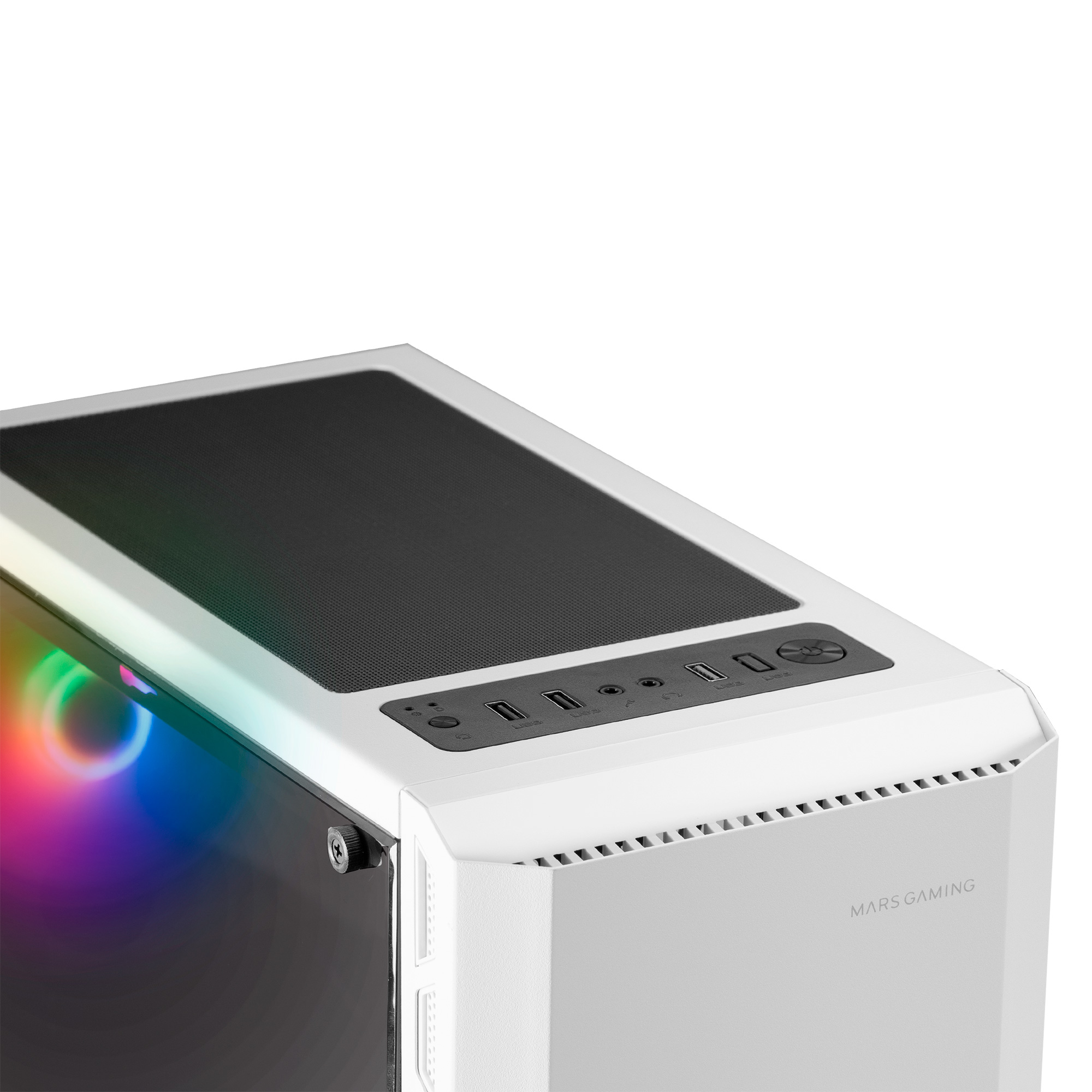 Mars Gaming MC-X2 White PC Gaming ATX Case FRGB Steel Front 2 Fans – image 4