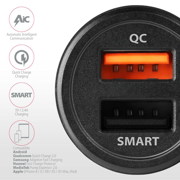 Axagon PWC-QC5 mobile device charger Mobile phone, Smartphone, Tablet, Universal Black Cigar lighter Fast charging Auto – image 8