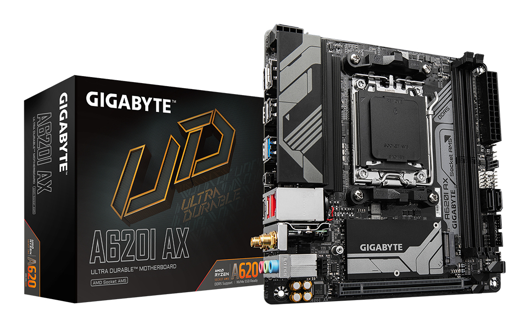Gigabyte A620I AX                    (A620,AM5,mITX,DDR5) Mainboards AMD
