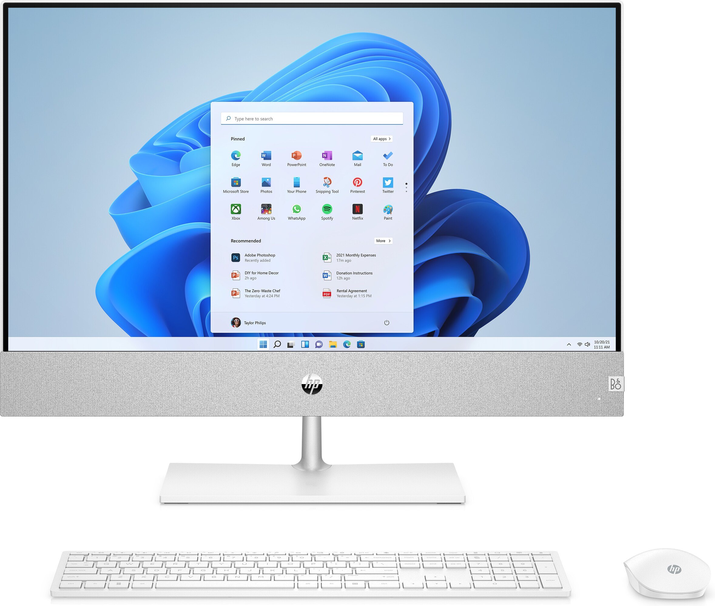 HP Pavilion 24-ca0017na AMD Ryzen™ 7 5700U 60.5 cm (23.8″) 1920 x 1080 pixels All-in-One PC 16 GB DDR4-SDRAM 1 TB SSD Windows 11 Home Wi-Fi 6 (802.11ax) White image 1