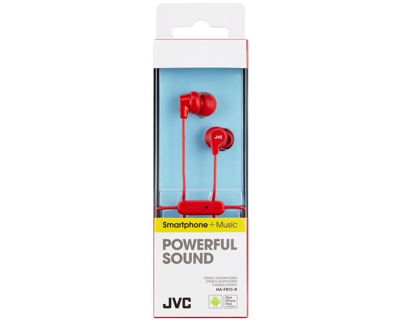 JVC HA-FR15-R-E Colourful inner ear headphones with remote & mic – image 2