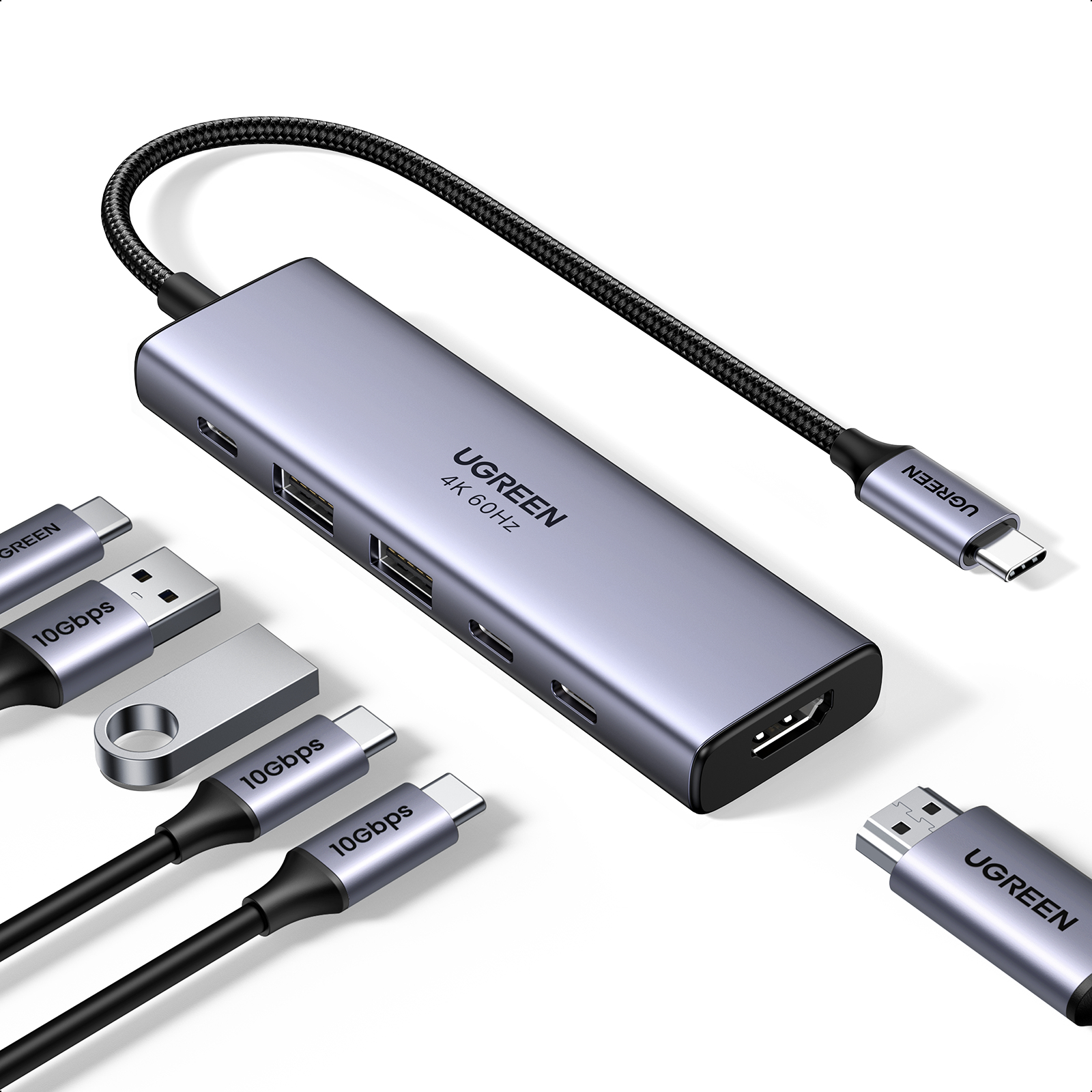 Ugreen USB-C Hub 6-in-1 HDMI - 2x USB-A 3.2 - 2x USB-C 3.2 - PD – image 1
