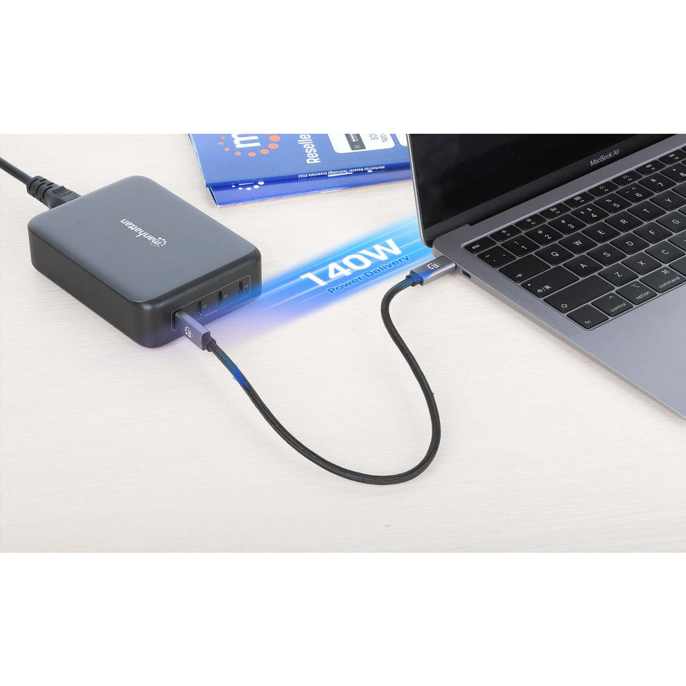 Manhattan Mains USB-C Laptop Charging Station 4-port, Universal charging for ALL laptops (incl power hungry gaming machines & equivalent) with ports to simultan – image 6