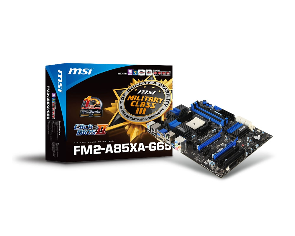 MSI FM2-A85XA-G65 motherboard AMD A85X Socket FM2 ATX – image 1