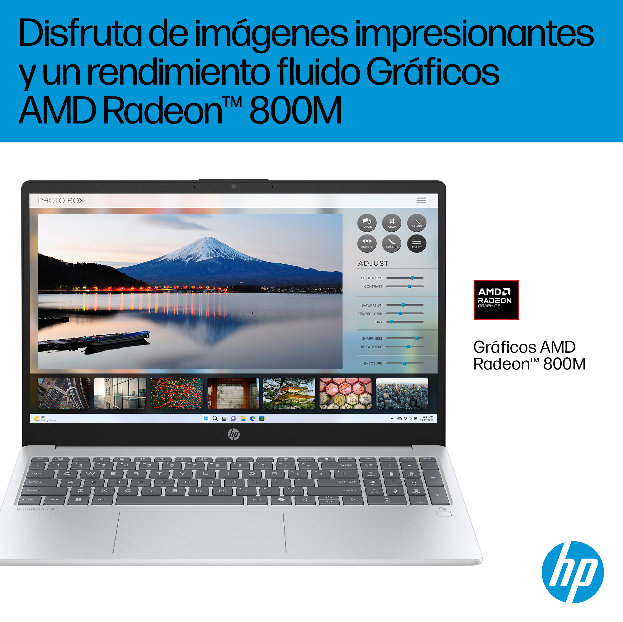 Portátil - HP OmniBook 3 NGAI 15-fn0001ns, 15,6" Full HD, AMD Ryzen™ AI 7 350, 32 GB RAM, 1 TB SSD, Radeon™ 860M, Windows 11 Home, Plata - imagen 10