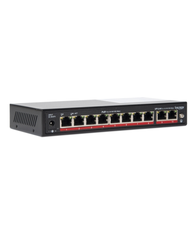 Vultech Security VS-POE3082GE-120W network switch Unmanaged Gigabit Ethernet (10/100/1000) Power over Ethernet (PoE) Black – image 2
