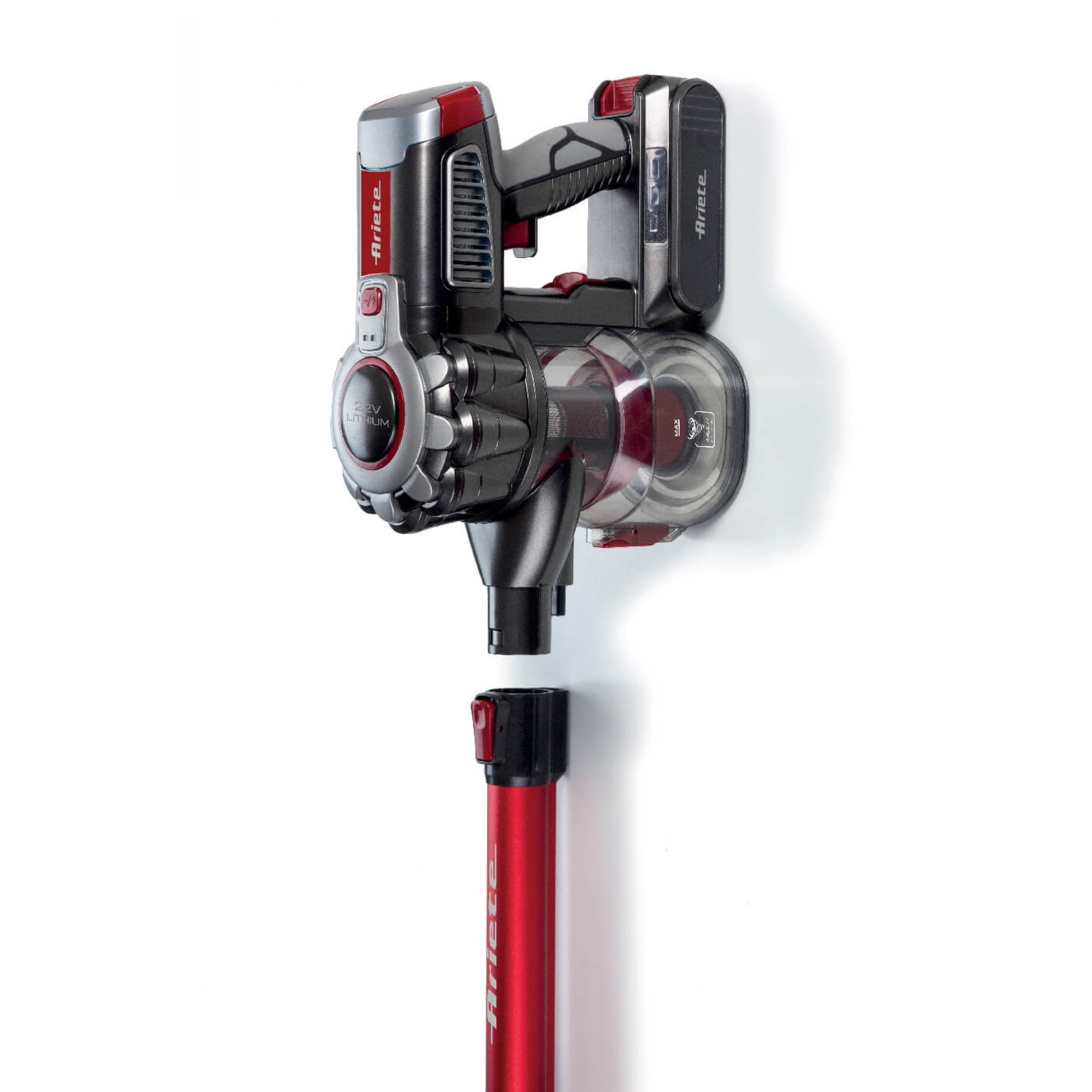 Ariete 2757 22v Lithium - Wireless Electric Broom - 3 Filtration Levels - 2200 mAH Li-Ion battery - Accessory kit included - Red – image 3