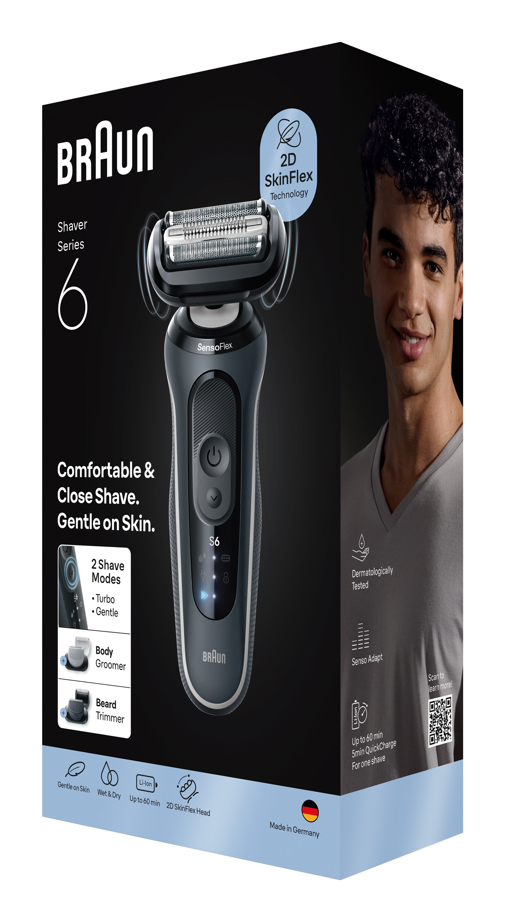 Braun Series 6 62-G1650s Foil shaver Trimmer Black – image 3