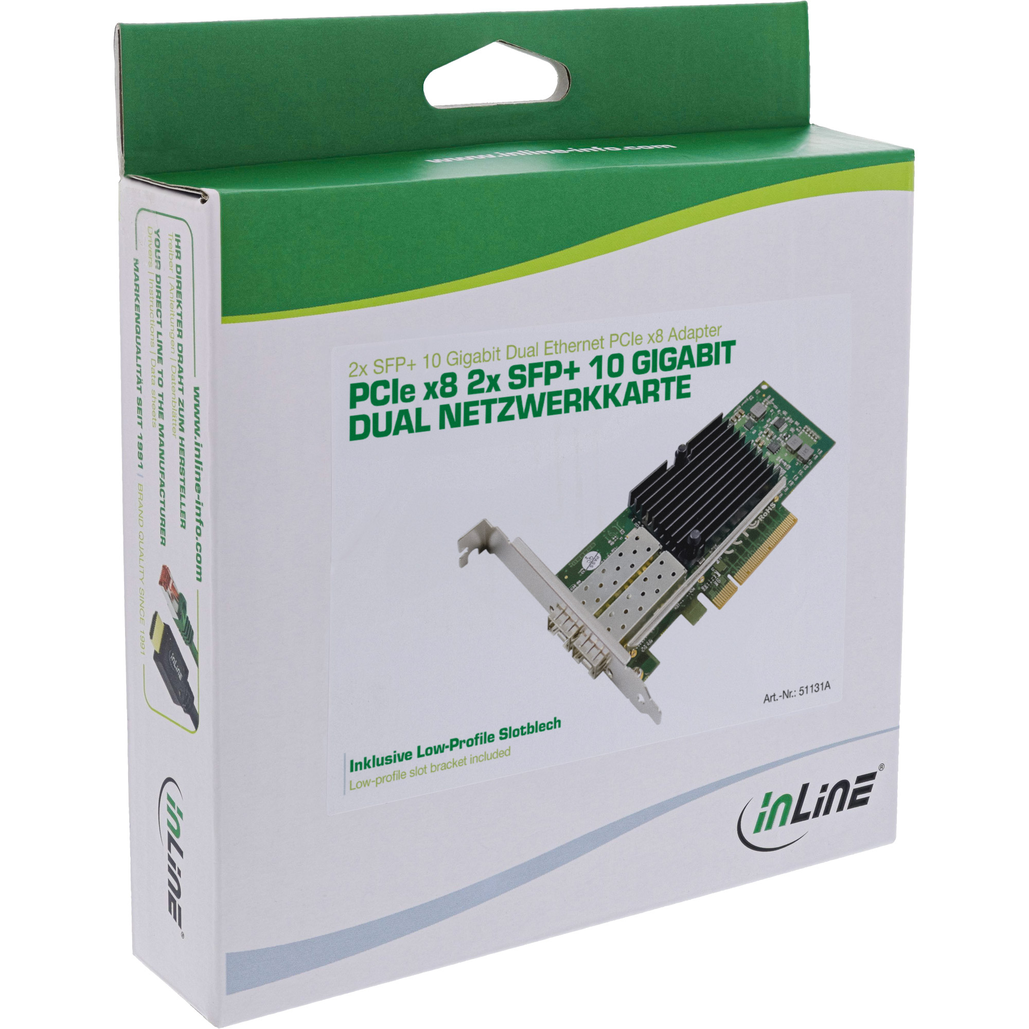 InLine Dual 10 Gigabit network card, 2x SFP+, PCIe x8, incl. LP bracket – image 5