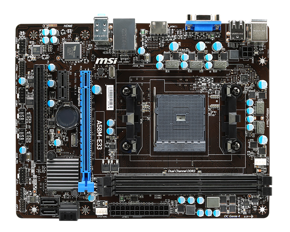 MSI A58M-E33 AMD A58 Socket FM2+ micro ATX – image 2
