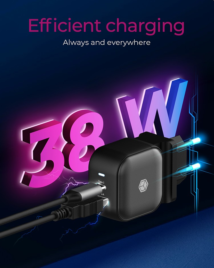 ICY BOX 2-port wall charger with USB Power Delivery – image 4