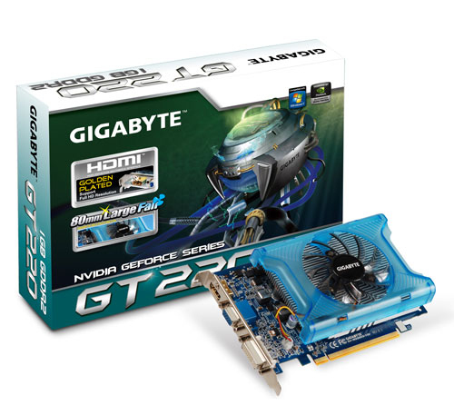 GIGABYTE GV-N220D2-1GI graphics card NVIDIA GeForce GT 220