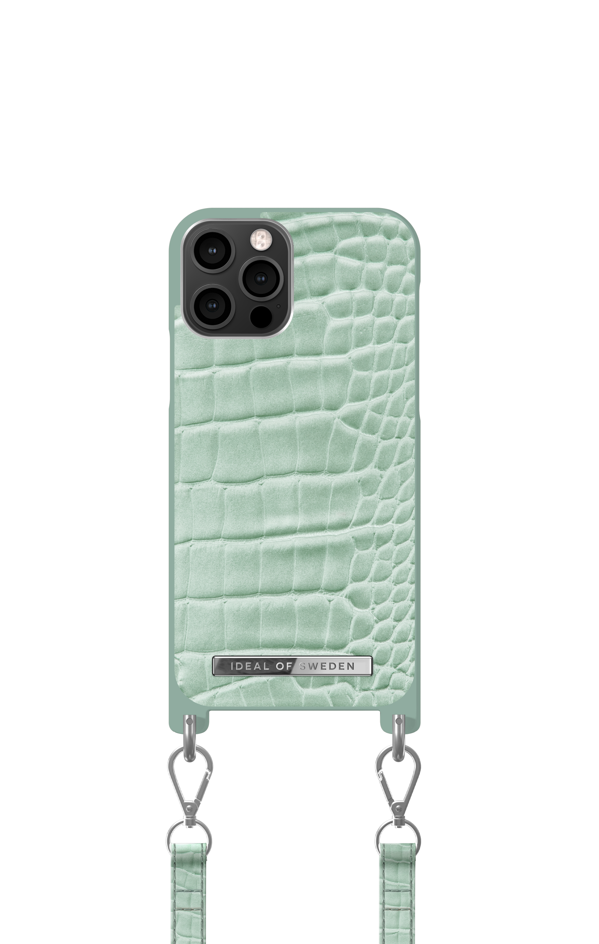 iDeal of Sweden Atelier Necklace Case iPhone 12/12P Mint Croco – image 3