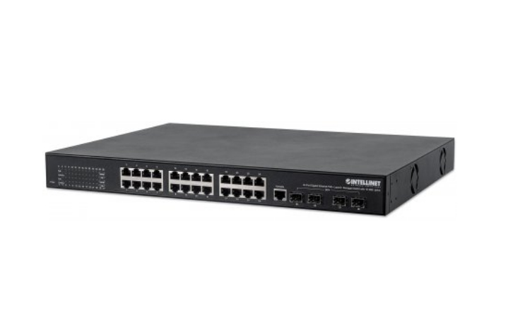 Intellinet 561105 network switch Managed L2+ Gigabit Ethernet (10/100/1000) Power over Ethernet (PoE) 1U Black – image 1